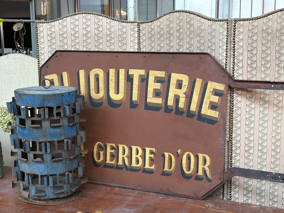 Iron Sign For Watch And Jewelry Shop "at The Golden Sheaf"-photo-8