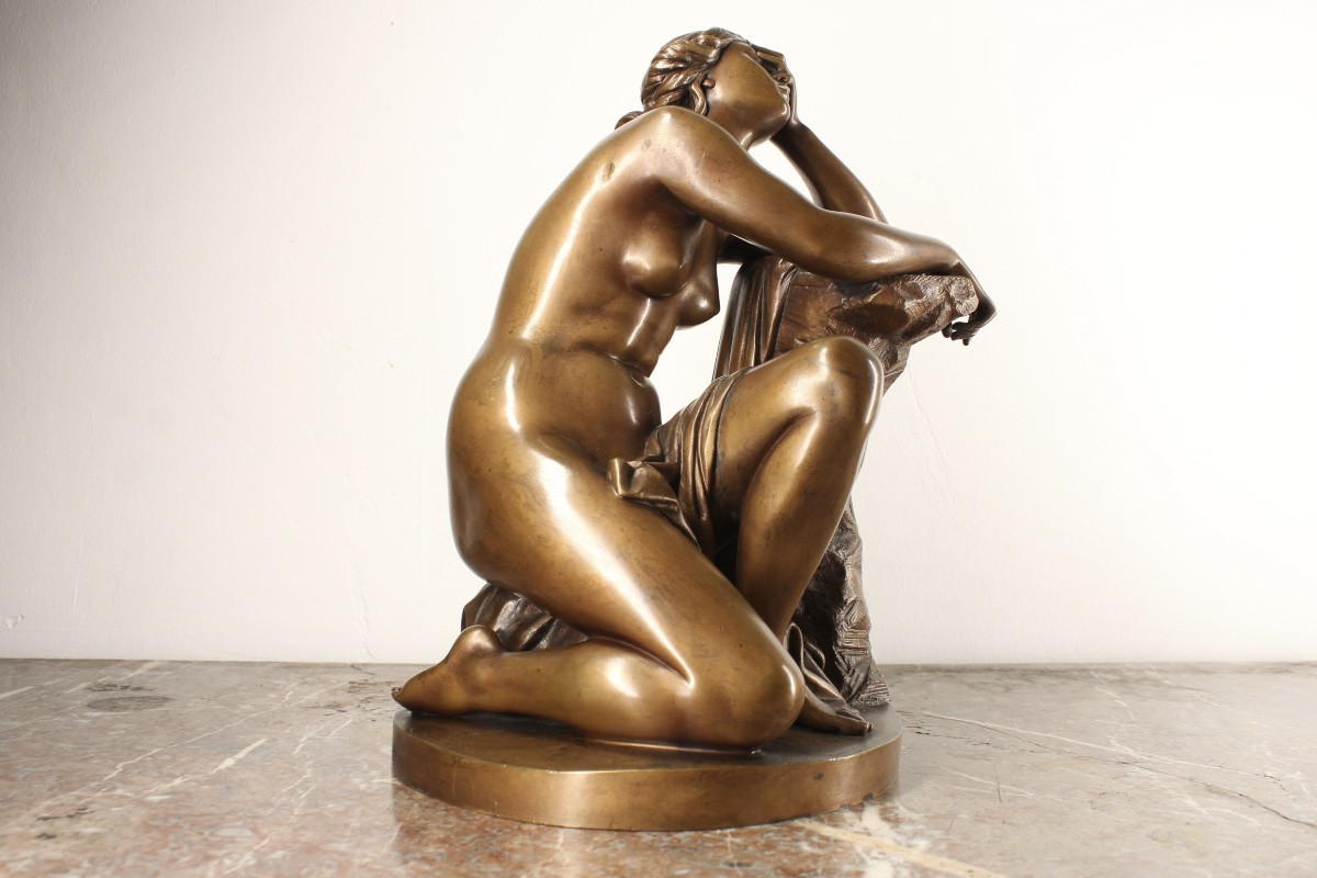 Bronze Cast - Nude Woman - Ariadne Abandoned By Theseus - Aimé Millet - Napoleon III-photo-1