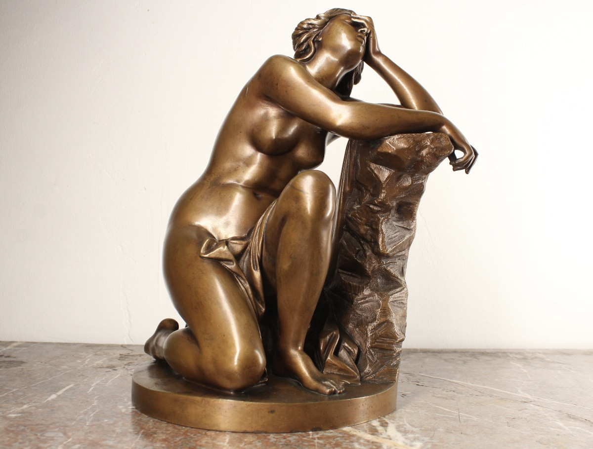 Bronze Cast - Nude Woman - Ariadne Abandoned By Theseus - Aimé Millet - Napoleon III-photo-2