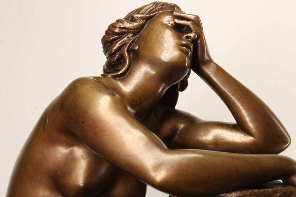 Bronze Cast - Nude Woman - Ariadne Abandoned By Theseus - Aimé Millet - Napoleon III-photo-3