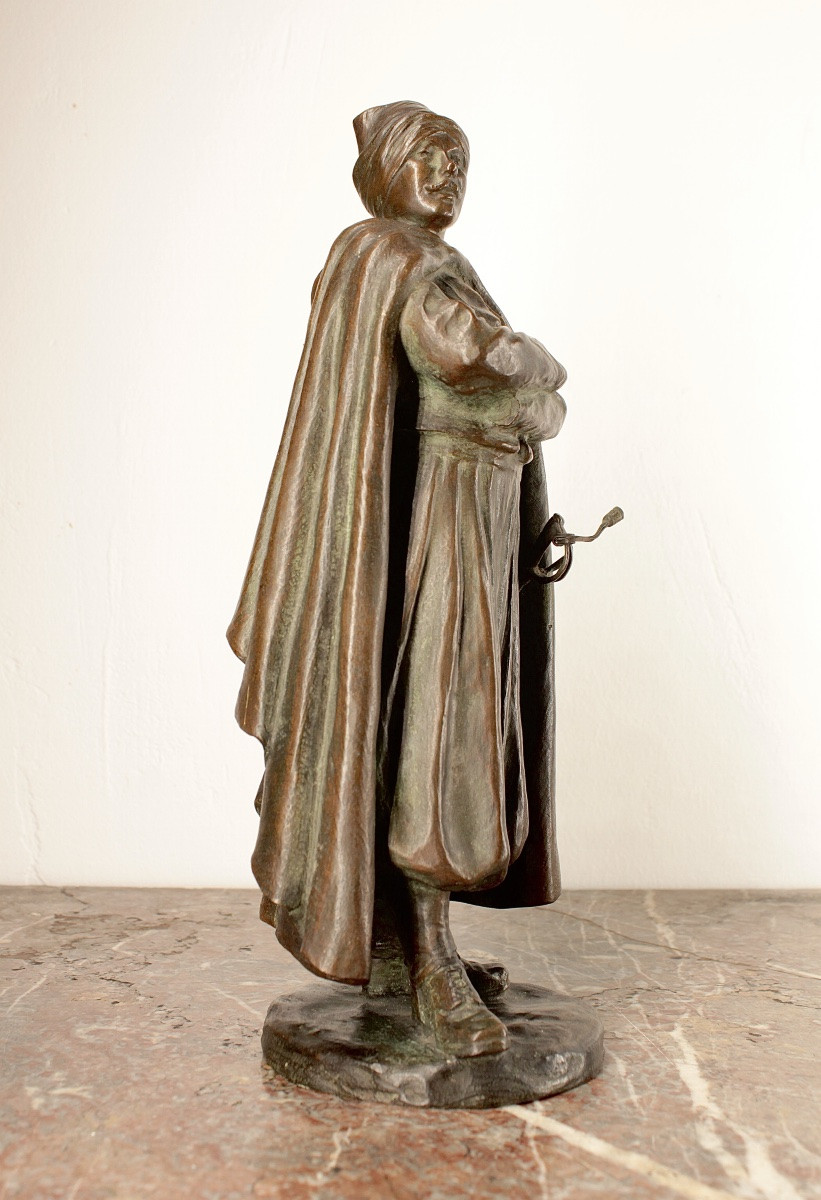 Orientalist Bronze Sculpture - Sapphires, Zouave - Military -photo-2
