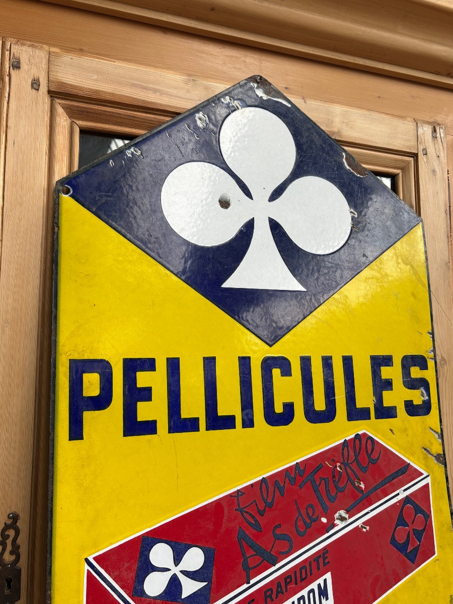 Large Double-sided Enamel Sign – Ace Of Clubs Films – Photographic Advertisement-photo-2