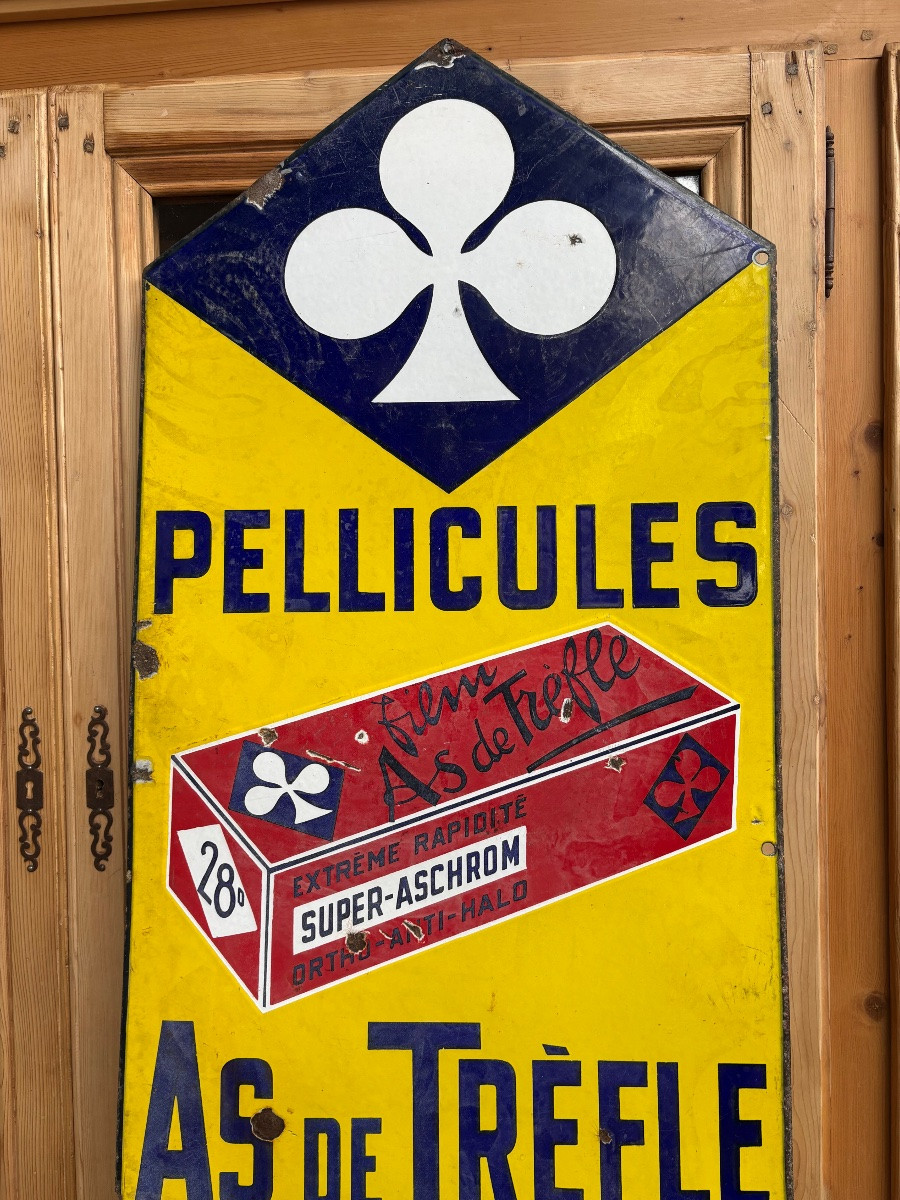 Large Double-sided Enamel Sign – Ace Of Clubs Films – Photographic Advertisement-photo-7