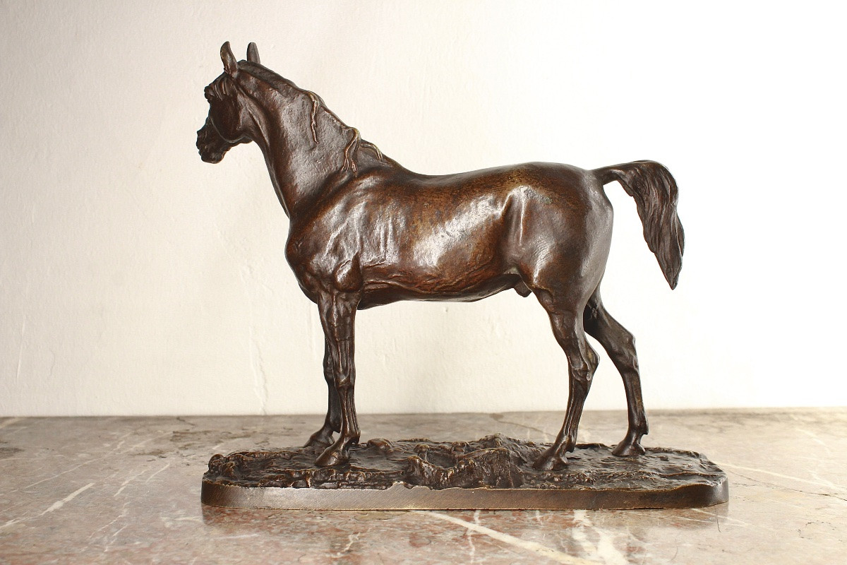 Equestrian Bronze - Thoroughbred Horse - Ibrahim - Pierre Jules Leads -photo-2