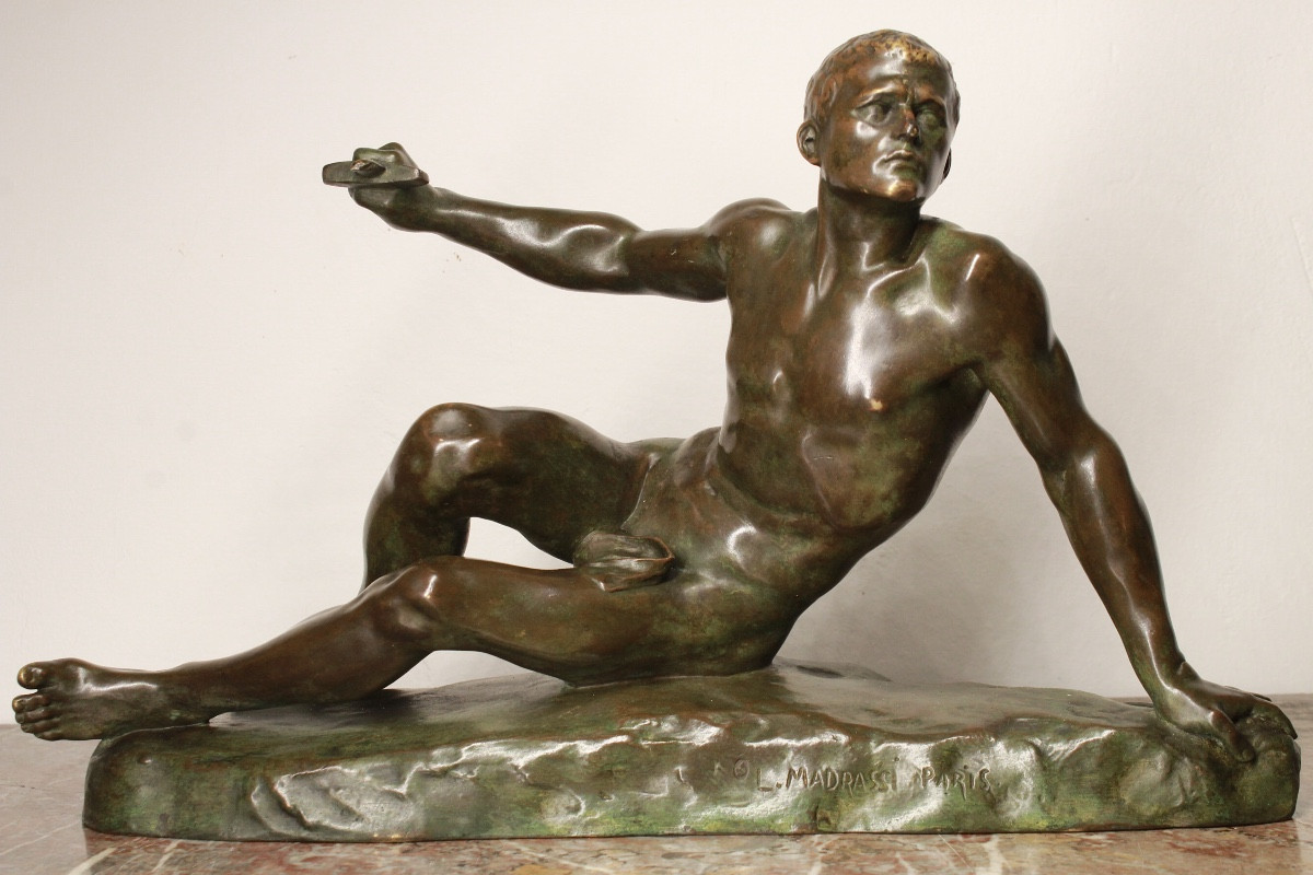 Bronze Cast - Defeated Gladiator - Luca Madrassi - Art Deco - Nude Man