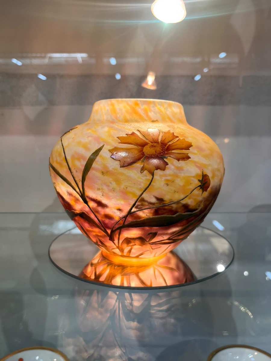 Art Nouveau Vase - Daum Décor Aux Arnicas --photo-2