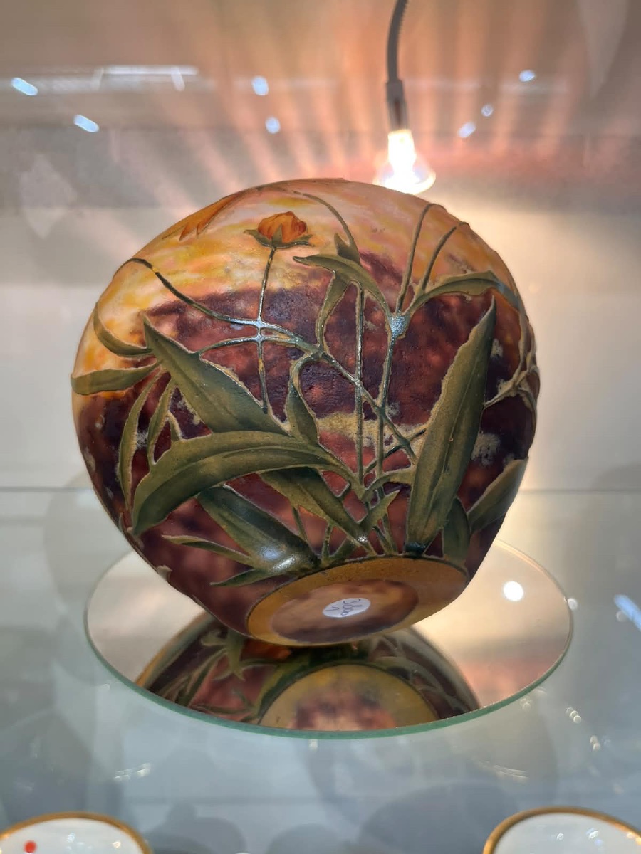 Art Nouveau Vase - Daum Décor Aux Arnicas --photo-4