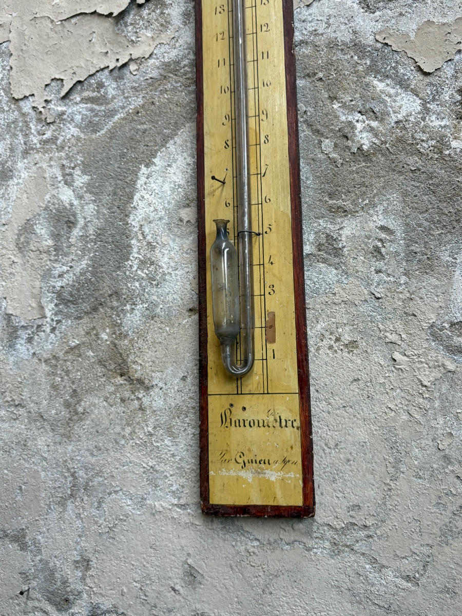 Exceptional Right-angle Siphon Barometer By Guieu Of Lyon – 19th Century-photo-3
