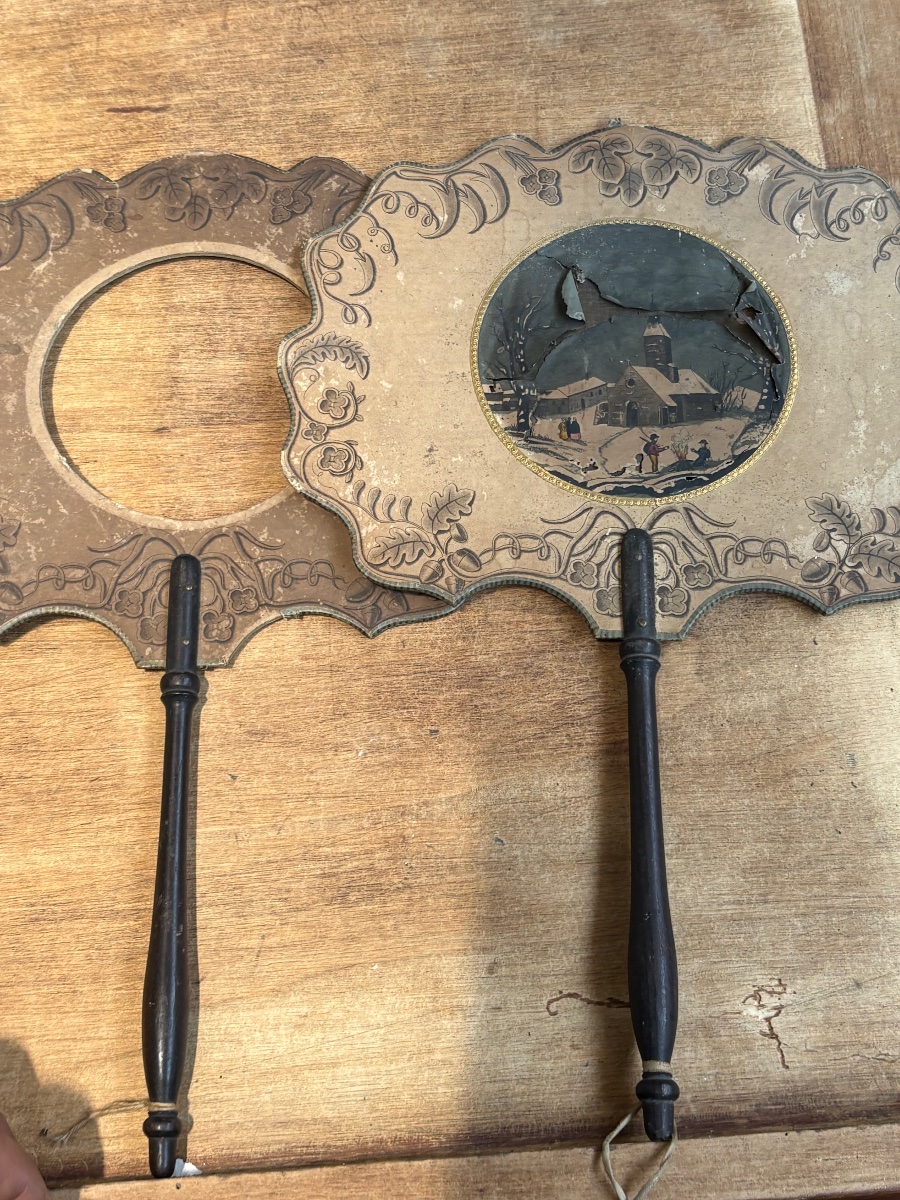 Collection Of Antique 19th-century Hand-held Screens-photo-1