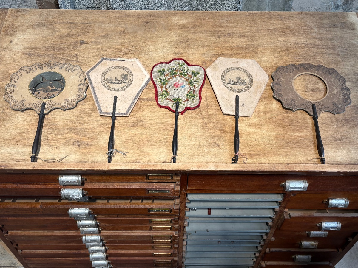 Collection Of Antique 19th-century Hand-held Screens