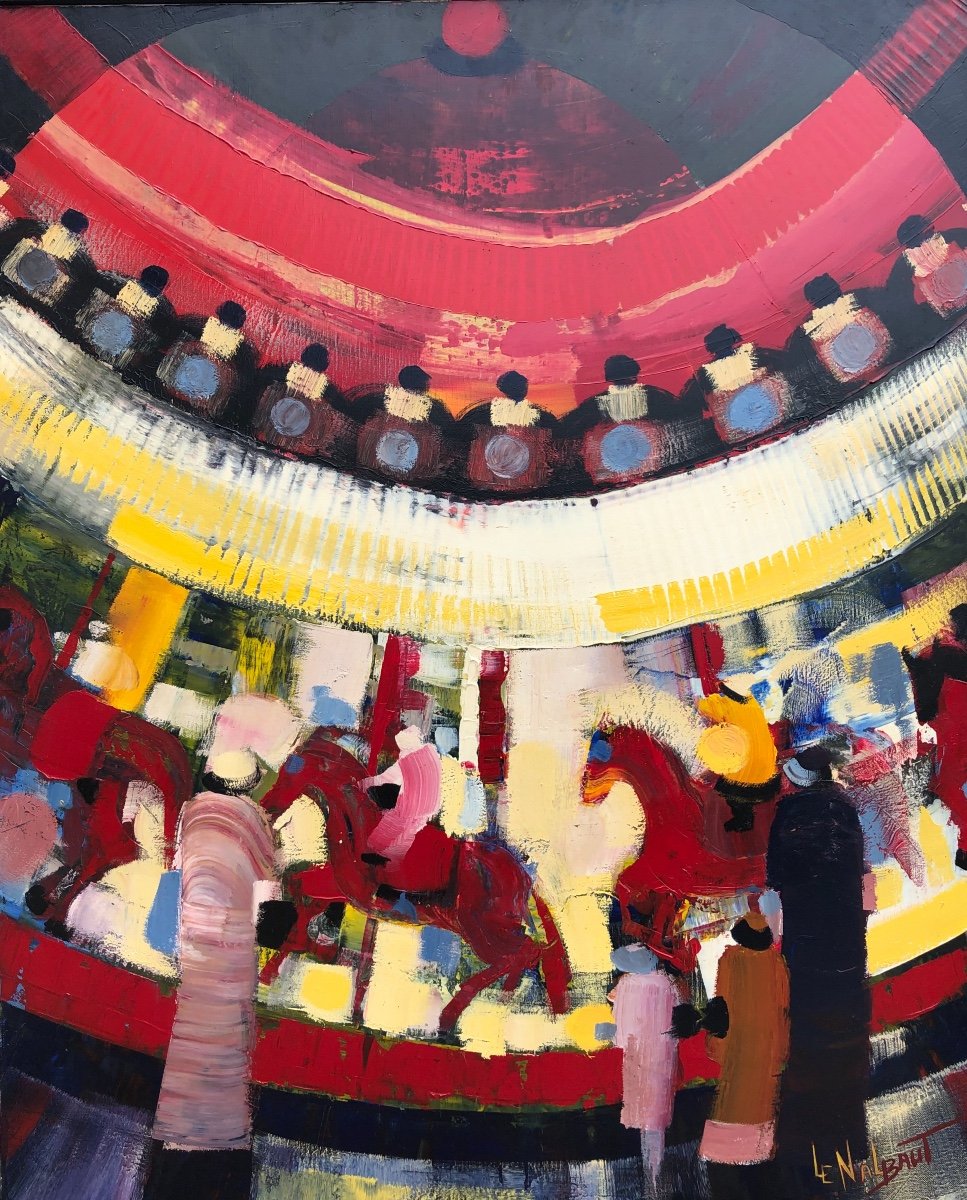 Tableau Contemporain Gerard Le Nalbaut « le Grande Manège » 1985-photo-1