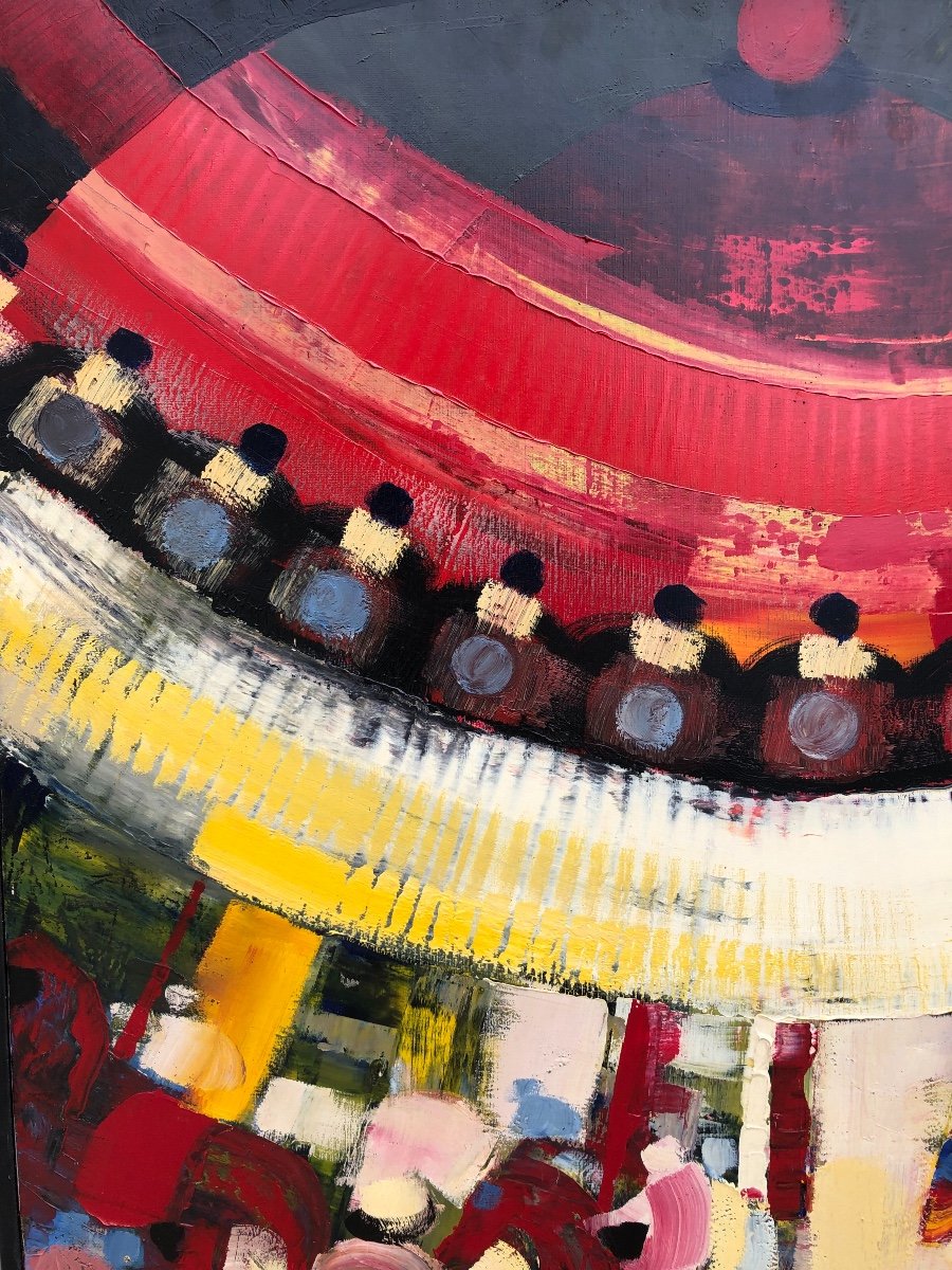 Tableau Contemporain Gerard Le Nalbaut « le Grande Manège » 1985-photo-2