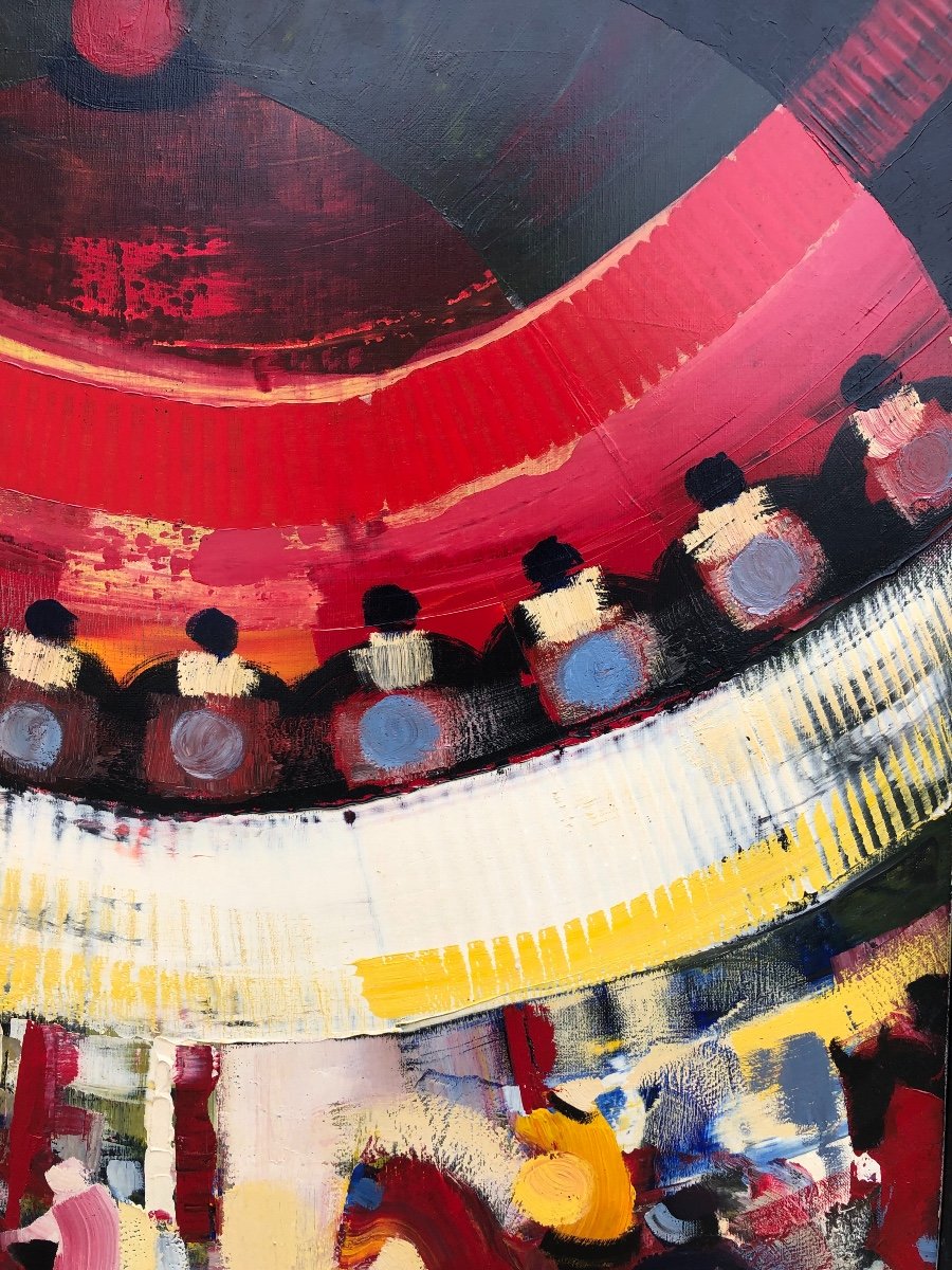 Tableau Contemporain Gerard Le Nalbaut « le Grande Manège » 1985-photo-3