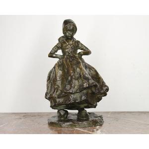 Epreuve En Bronze La Petite Boudeuse Carl Milles Fondeur Goldscheider Art nouveau Cire perdue