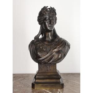 Bronze patiné - Marianne La Republique  - Modèle d’après Théodore Doriot 