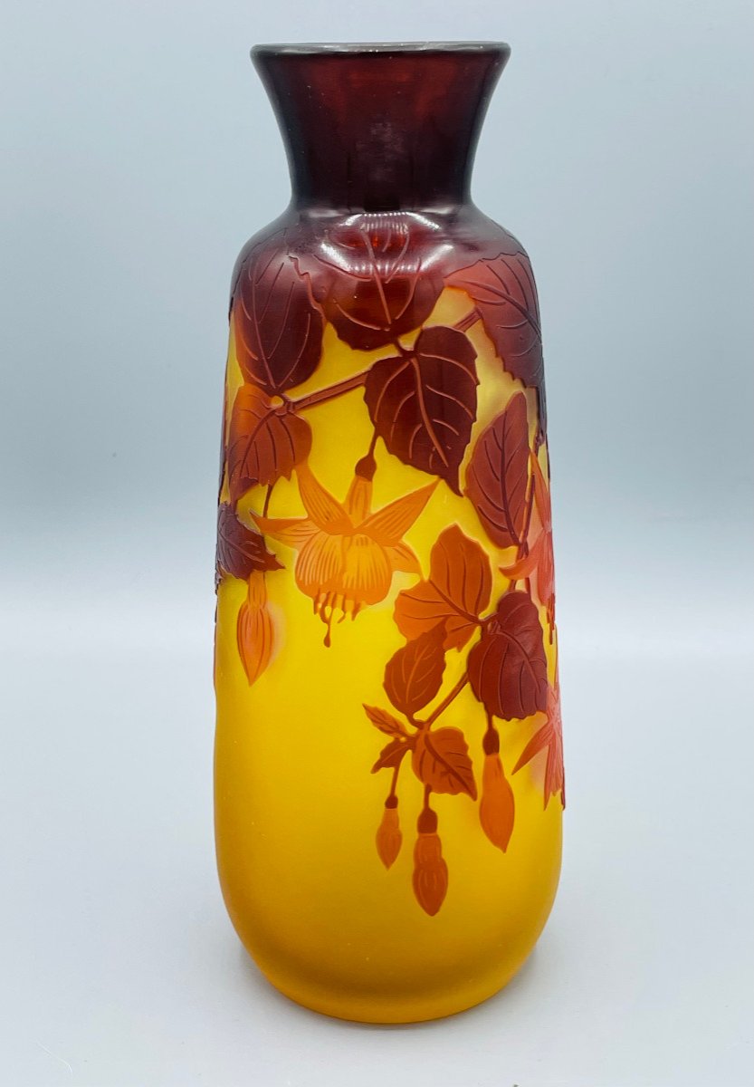 Art Nouveau Vase With Fuchsias Emile Gallé Nancy 1900-photo-2