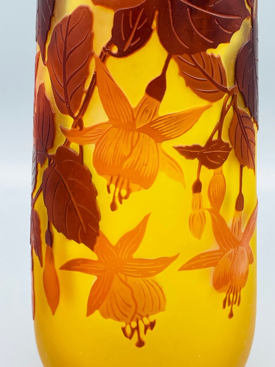 Art Nouveau Vase With Fuchsias Emile Gallé Nancy 1900-photo-3
