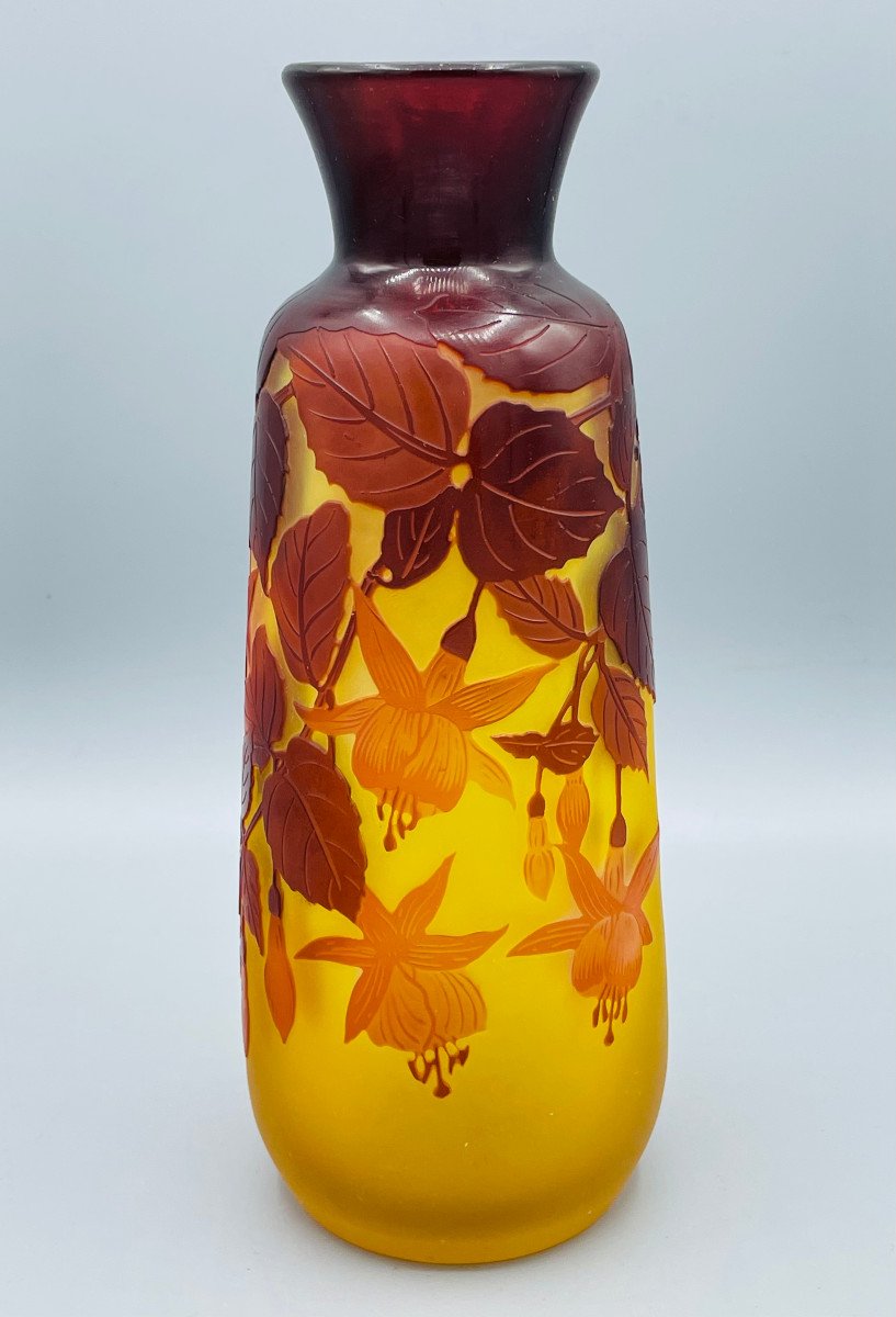 Art Nouveau Vase With Fuchsias Emile Gallé Nancy 1900