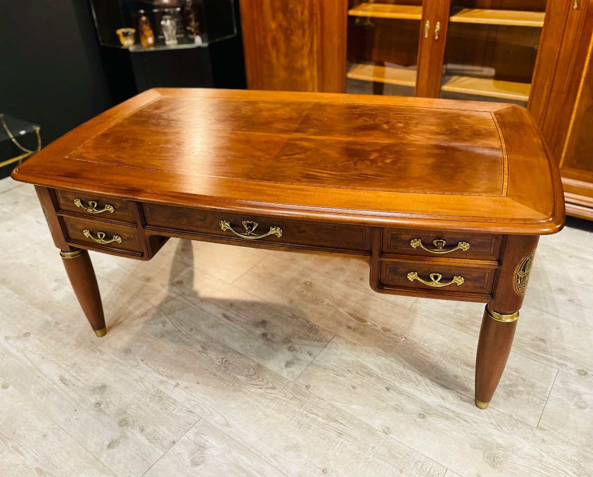 Cabinet De Travail Art Déco Louis Majorelle Nancy Modèle Médaillons-photo-3