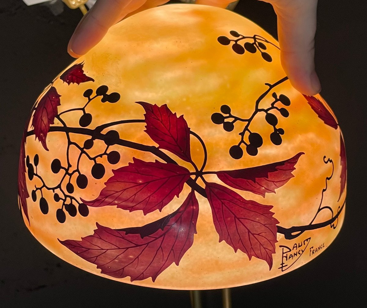 Art Nouveau Mushroom Lamp Shade Daum Nancy France-photo-8