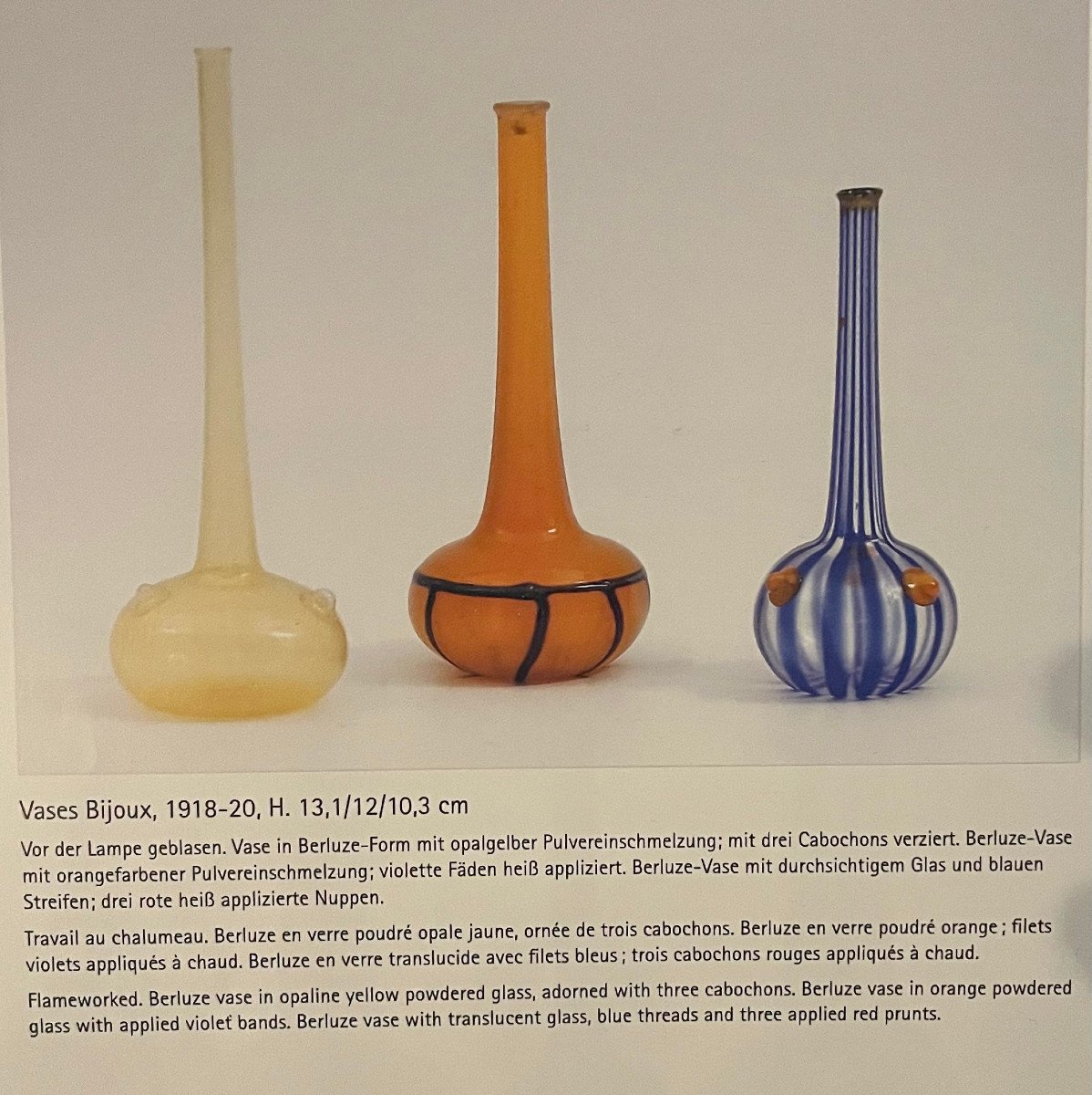 Art Deco Bijou Vase Glass Cabochons Charles Schneider-photo-5