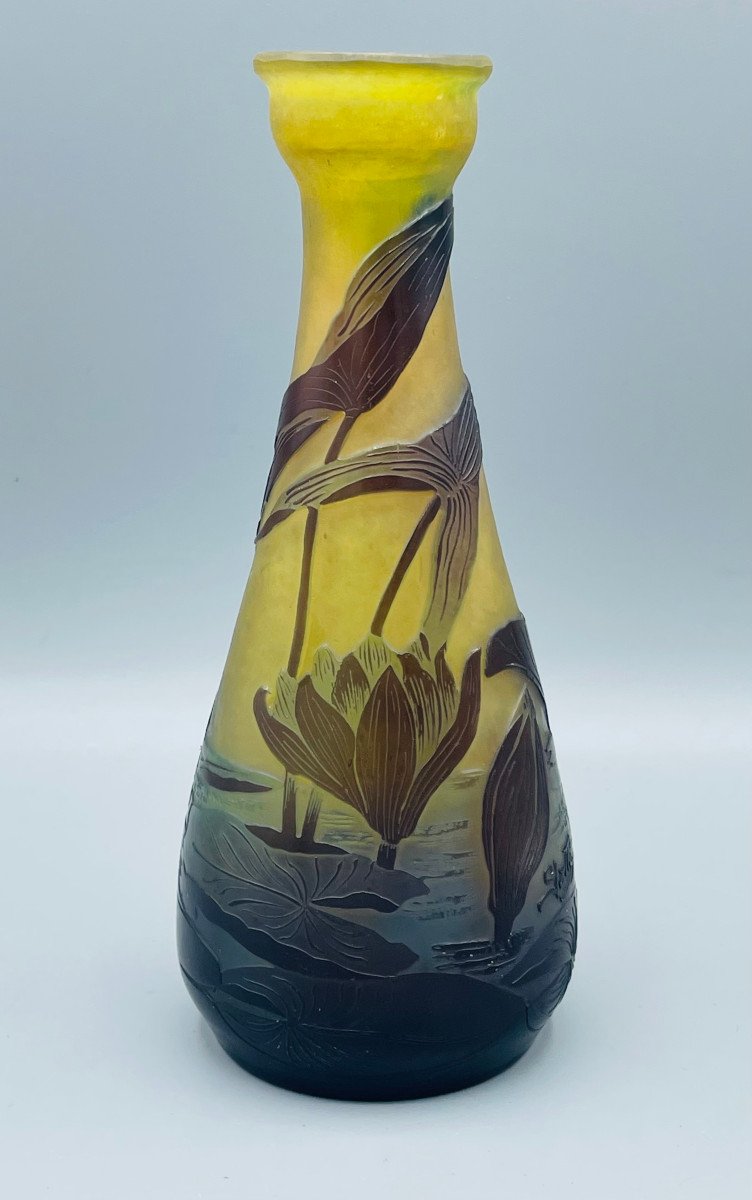 Vase Art Nouveau Aux Nénuphars Emile Gallé Nancy 1900