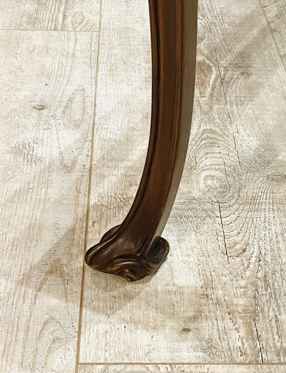 Large Table With Double Trays In Art Nouveau Bronze Walnut Majorelle Nowak-photo-6