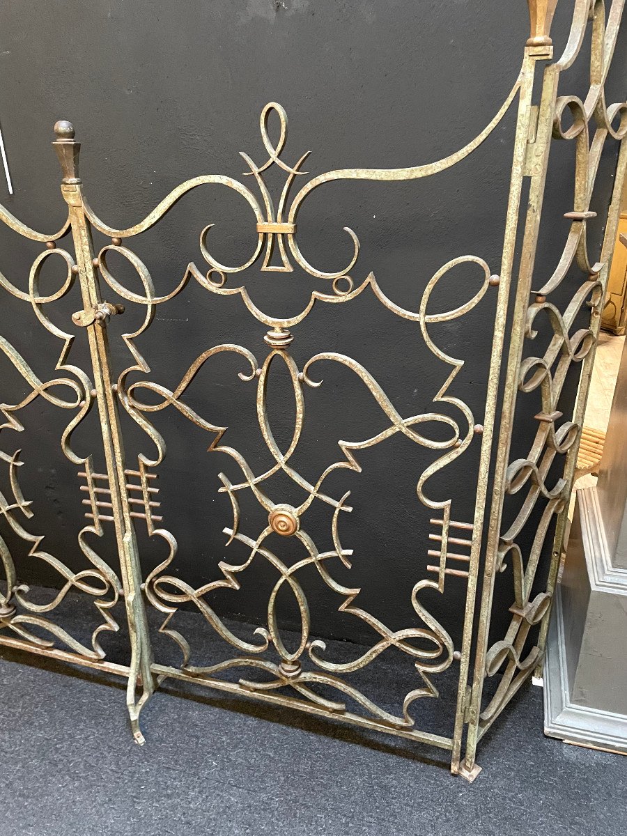 Grille d'Intérieur Art Déco En Fer Forgé Raymond Subes 1940 era Edgar Brandt-photo-2