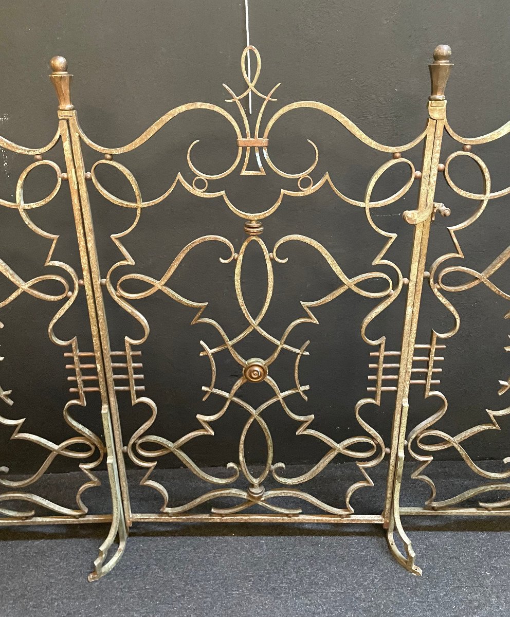 Grille d'Intérieur Art Déco En Fer Forgé Raymond Subes 1940 era Edgar Brandt-photo-3