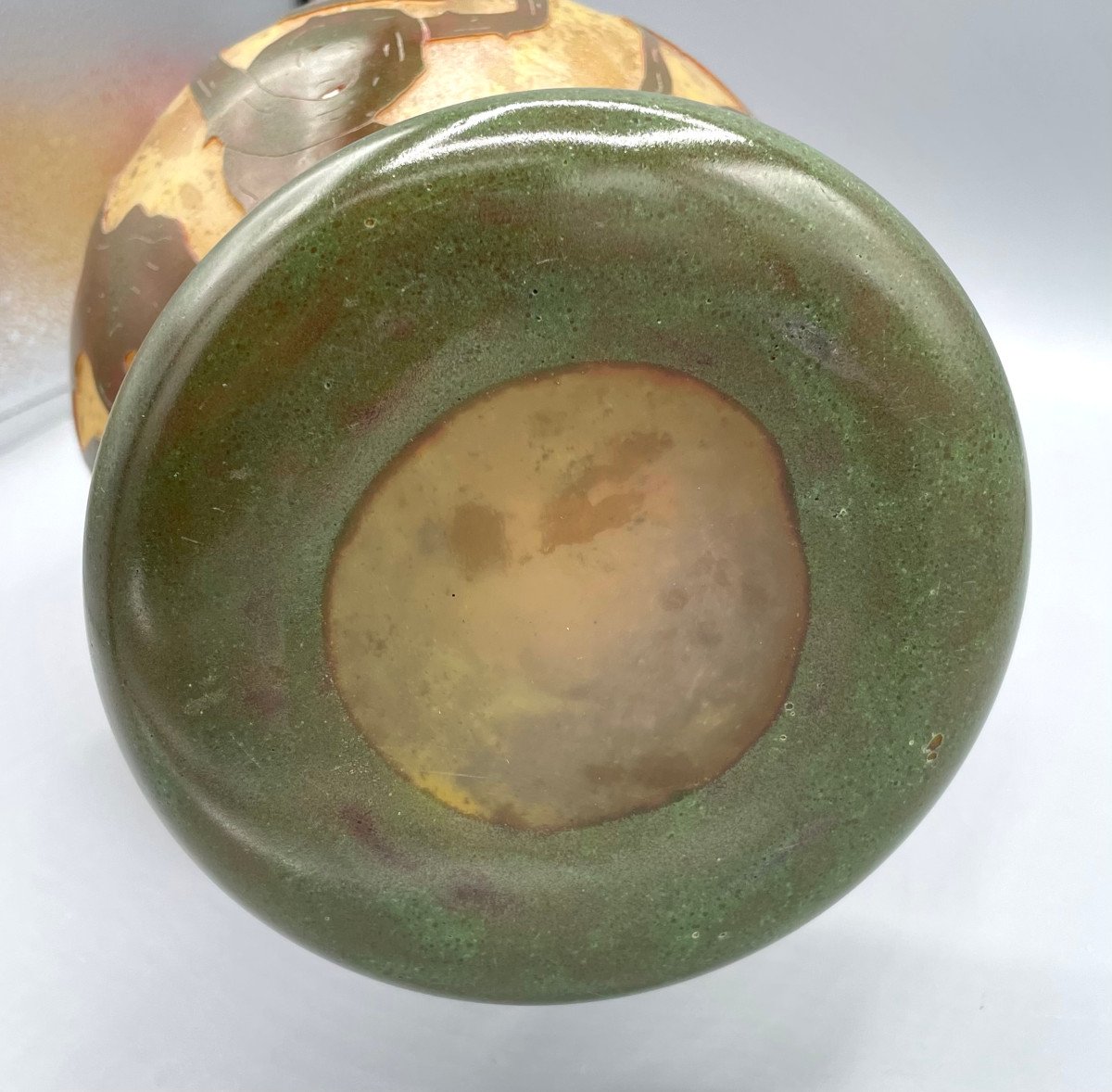 Large Art Deco Schneider Vase - Le Verre Francais "spirales" Circa 1925-photo-8