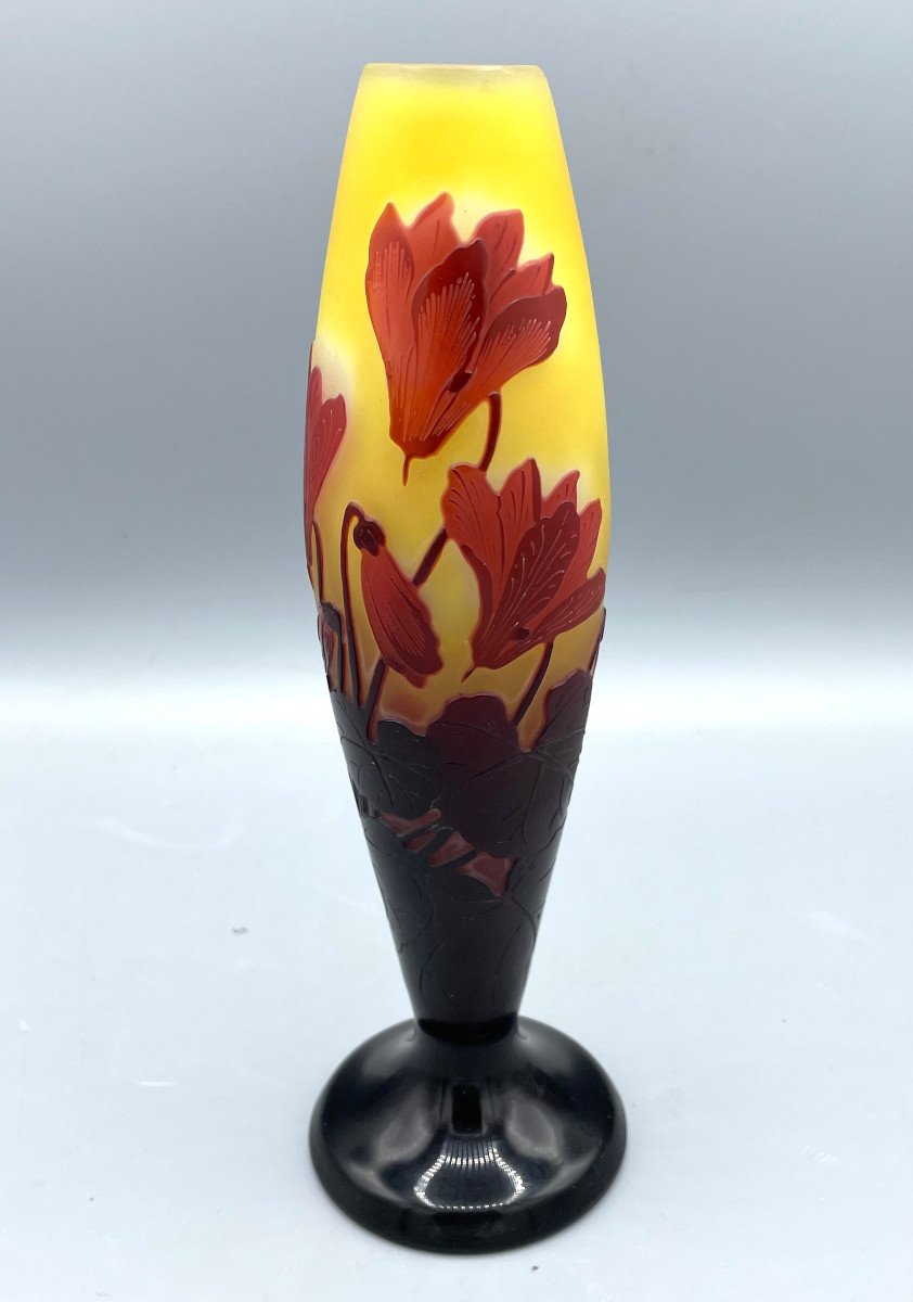 Art Nouveau Vase With Cyclamen Emile Gallé Nancy 1900