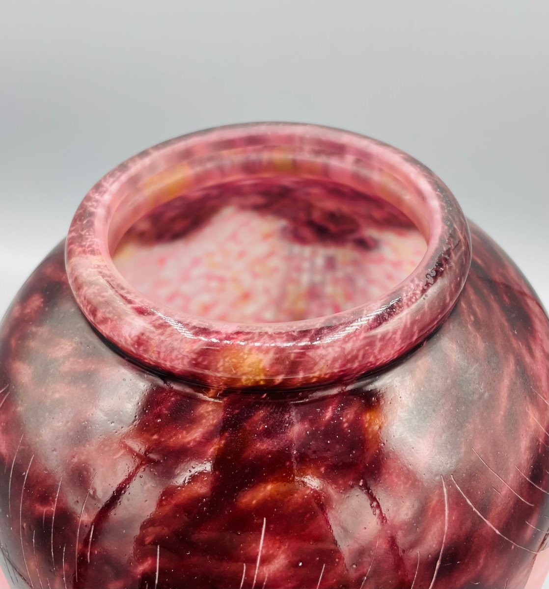 Vase Art Déco Schneider - Le Verre Français "Colliers" Vers 1930-photo-3