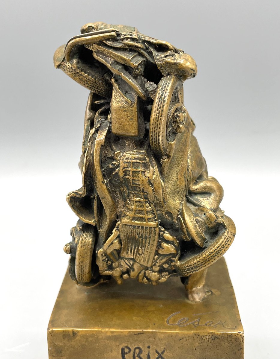 Bronze Car Sculpture Signed César Fondeur Romain Barelier 8/35-photo-1