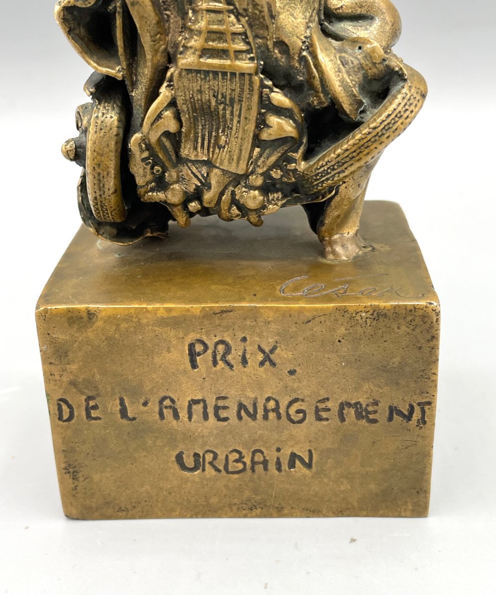 Bronze Car Sculpture Signed César Fondeur Romain Barelier 8/35-photo-5