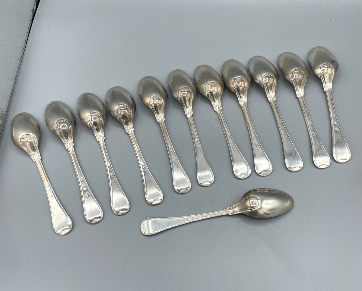 Exceptionnelle Ménagère En Argent Massif XVIIIe Italie, Turin-photo-5