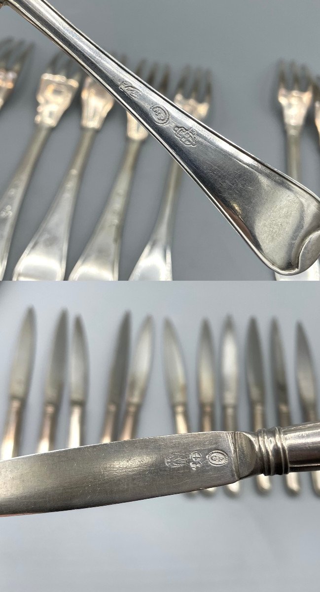 Exceptionnelle Ménagère En Argent Massif XVIIIe Italie, Turin-photo-7