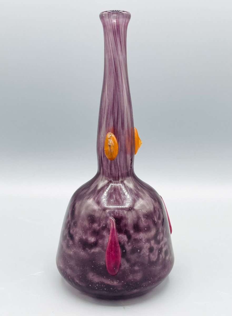 Vase Art Déco à Décor de Cabochons Charles Schneider Vers 1920-photo-3