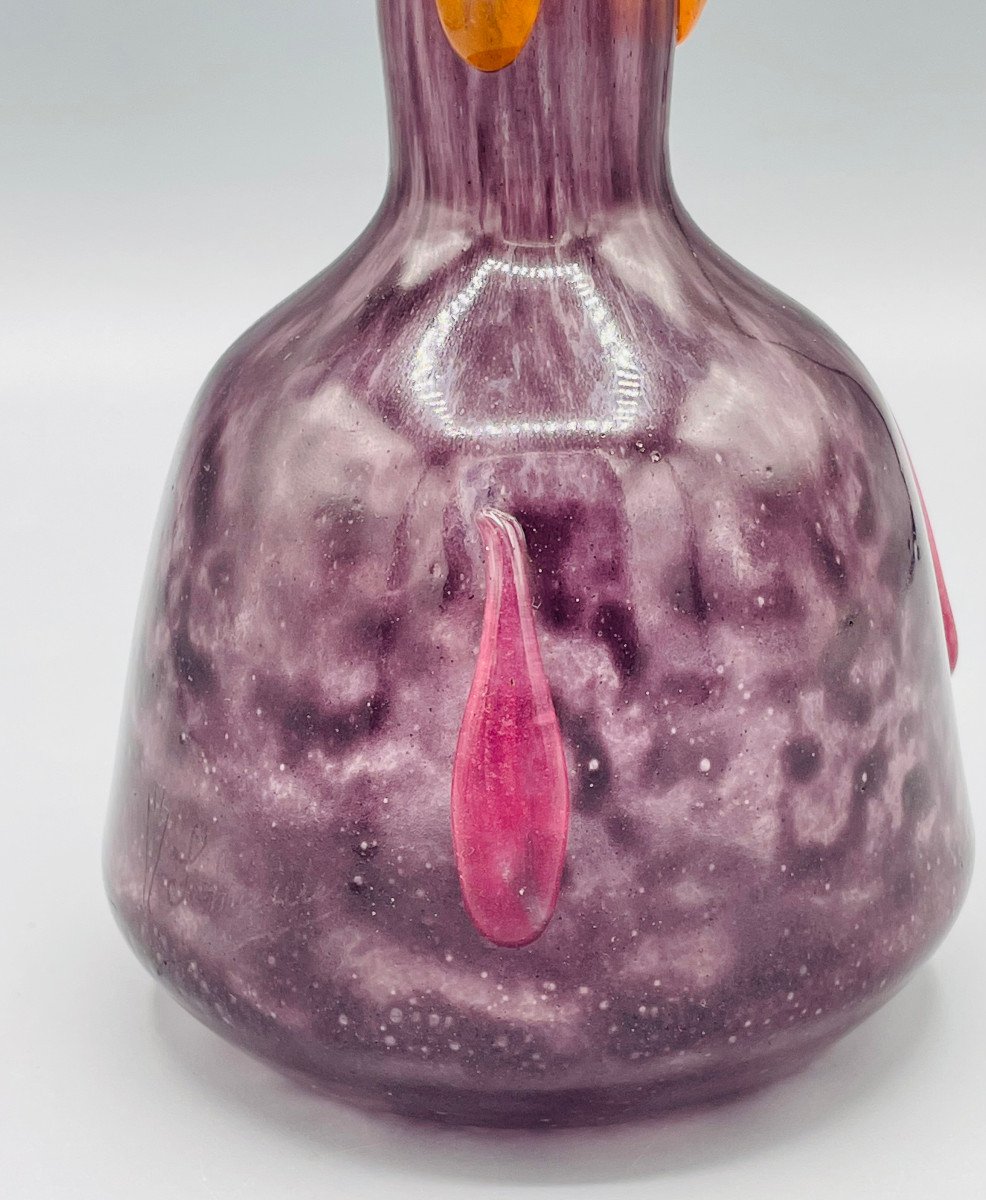 Vase Art Déco à Décor de Cabochons Charles Schneider Vers 1920-photo-2