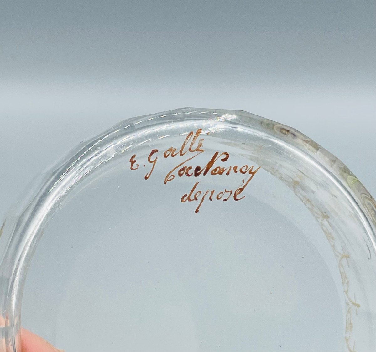 Small Art Nouveau Candy Box Cristallerie Gallé In Nancy-photo-8