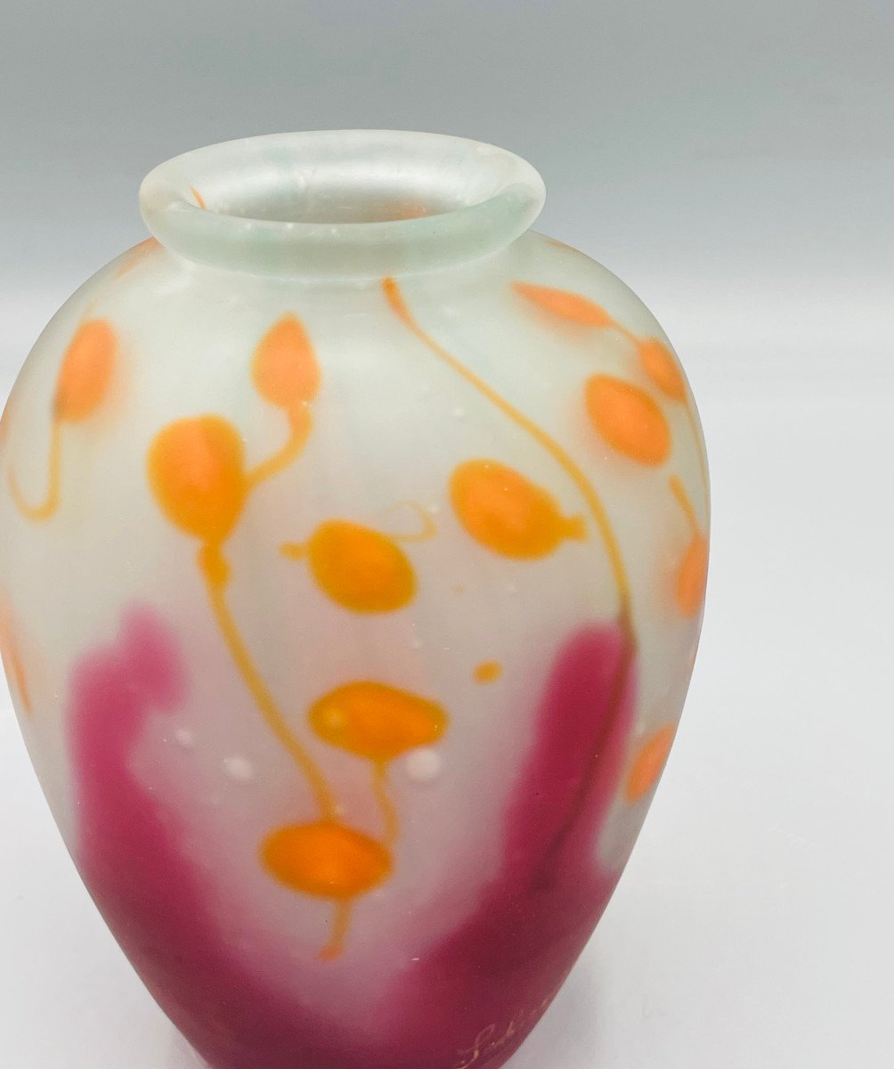 Rare Art Deco Vase With Marquetry Charles Schneider 1920-photo-2