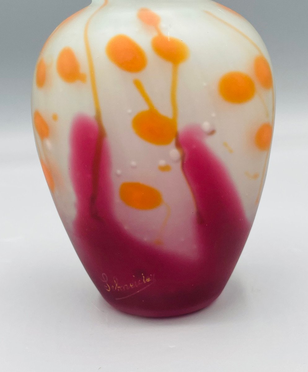 Rare Art Deco Vase With Marquetry Charles Schneider 1920-photo-3