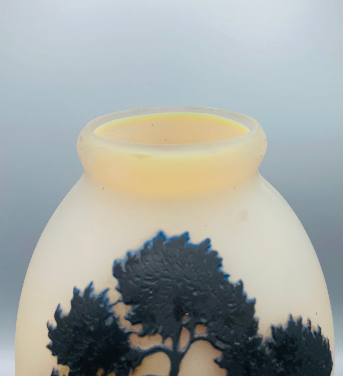 Large Art Nouveau Vase Vosges Landscape Muller Frères Lunéville-photo-1