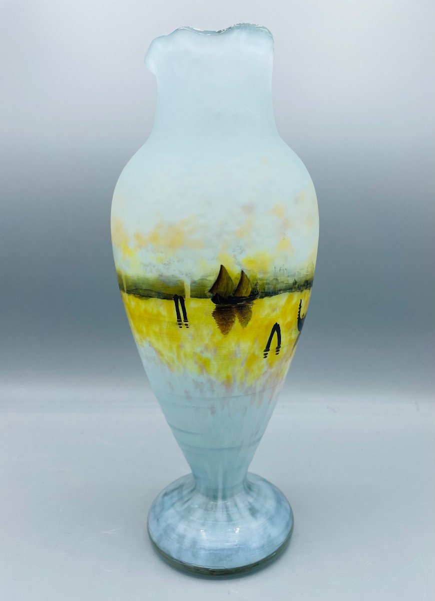 Rare Art Nouveau Vase Venice Daum Nancy 1900-photo-2