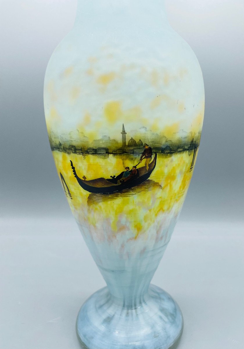 Rare Art Nouveau Vase Venice Daum Nancy 1900-photo-2