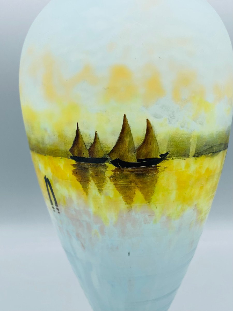 Rare Art Nouveau Vase Venice Daum Nancy 1900-photo-3