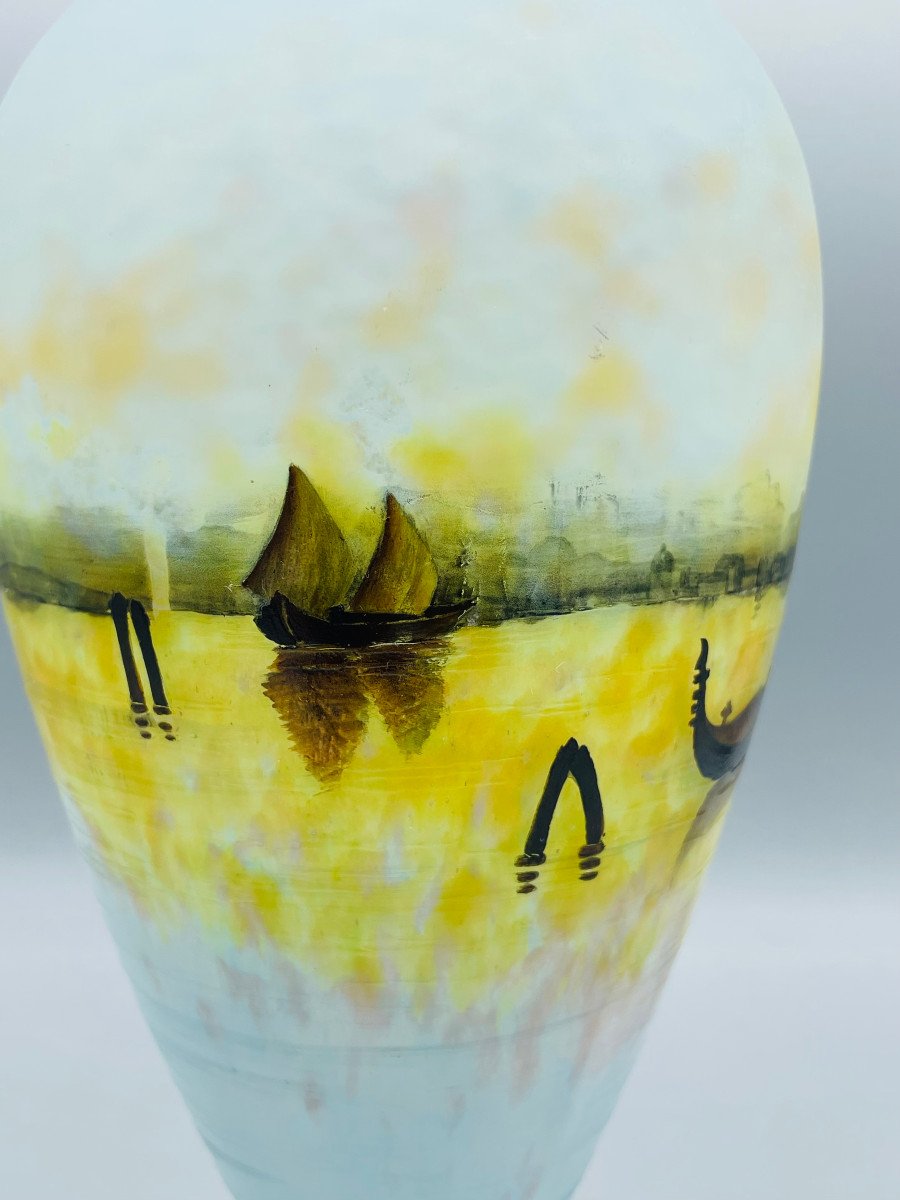 Rare Art Nouveau Vase Venice Daum Nancy 1900-photo-4