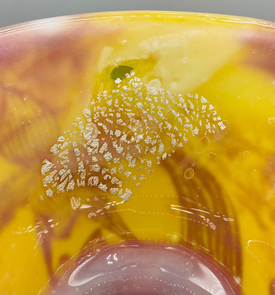 Rare Art Nouveau Vase With Orchids Cristallerie Emile Gallé Nancy 1890-photo-4