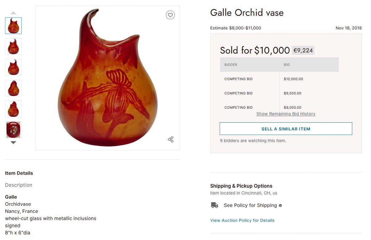 Rare Art Nouveau Vase With Orchids Cristallerie Emile Gallé Nancy 1890-photo-8