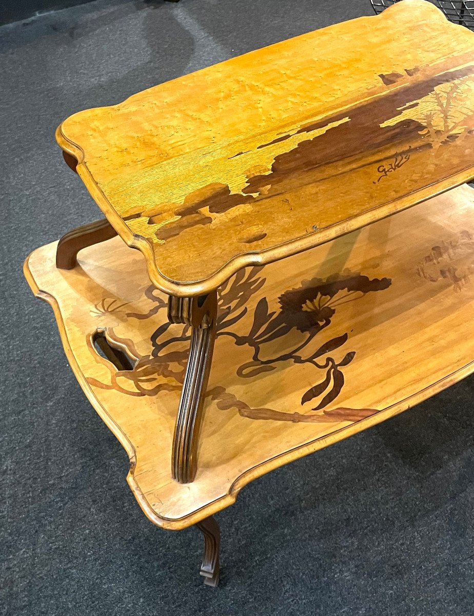 Art Nouveau Tea Table In Emile Gallé Nancy Marquetry-photo-1