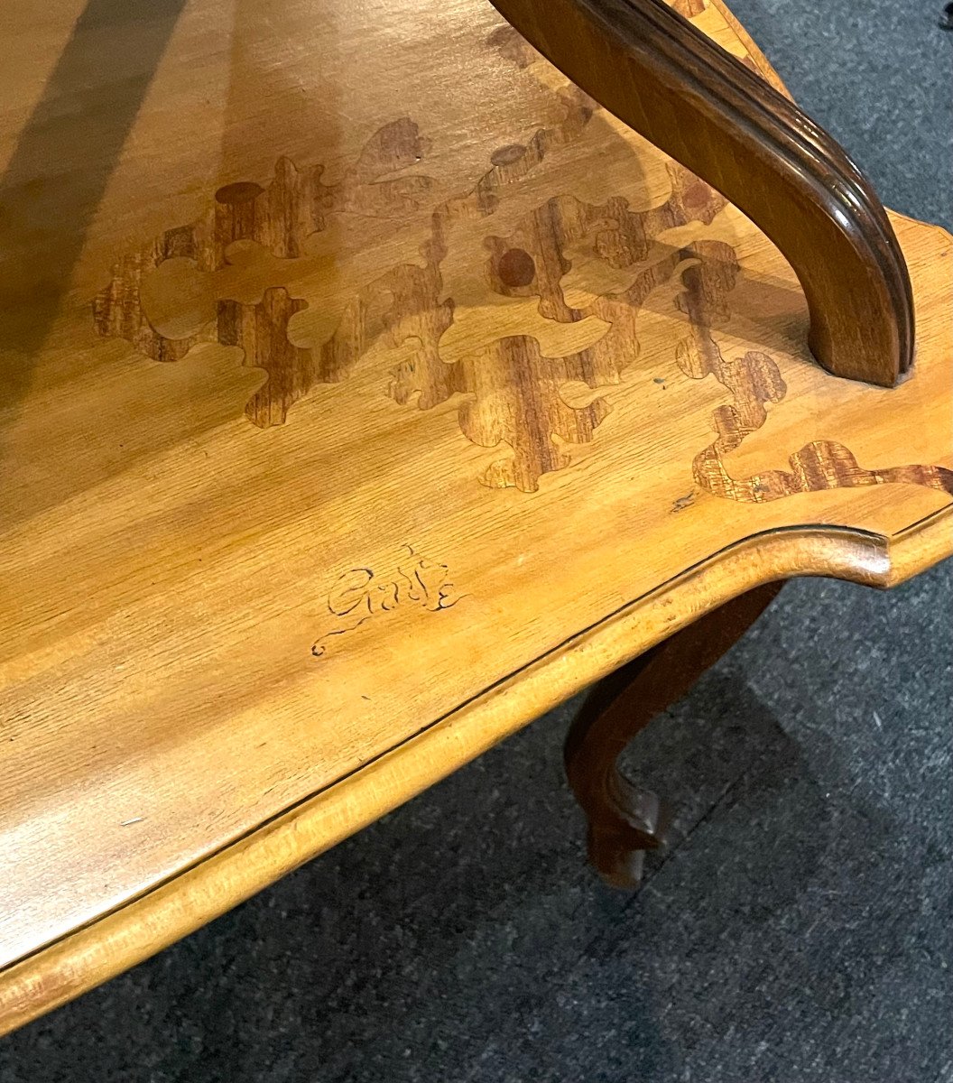 Art Nouveau Tea Table In Emile Gallé Nancy Marquetry-photo-8